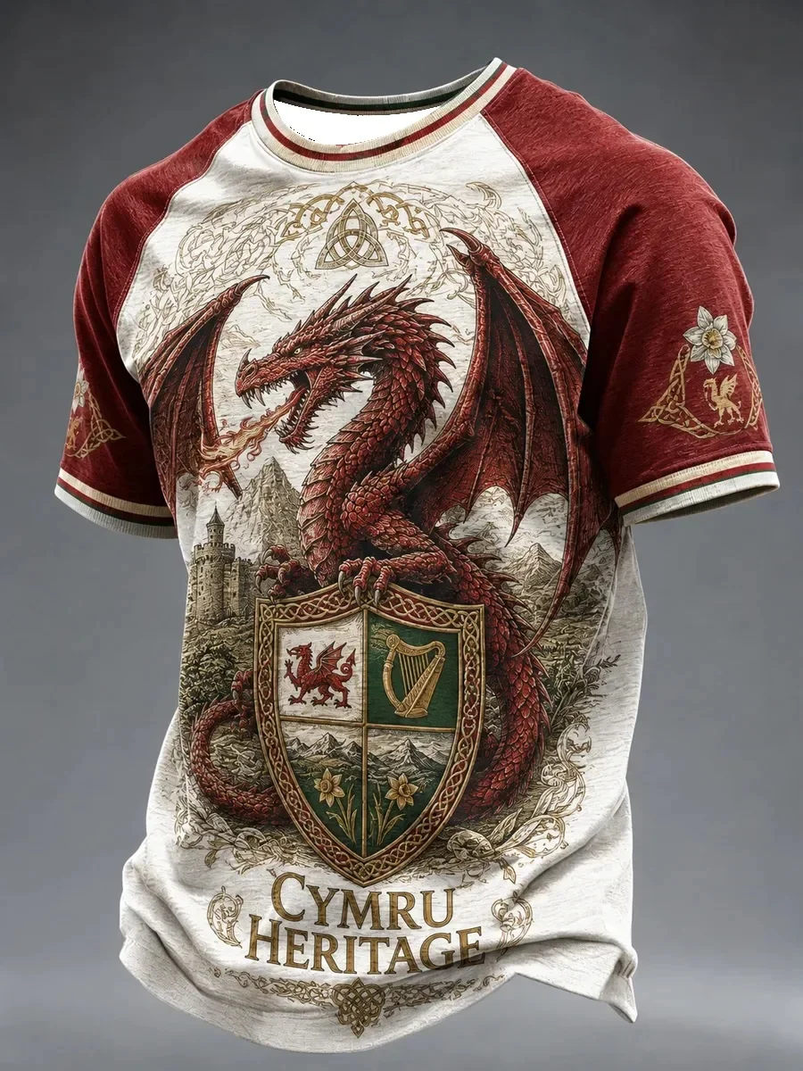 2026-27 Summer Men's Welsh Football Training Shirt 3D Printed Embroidery Breathable Quick-Drying Family Version T-Shirt Top Kids