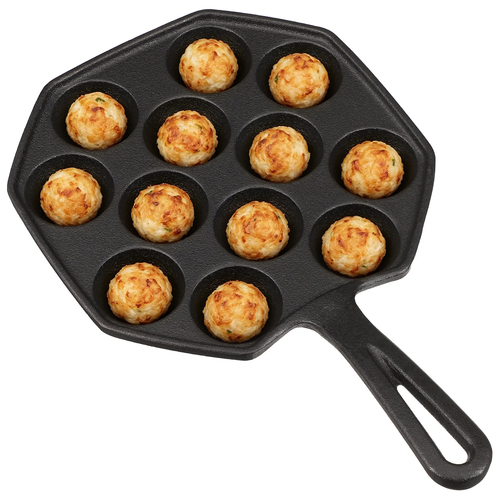 Takoyaki Pan Cast - Panela Takoyaki com 12 Moldes de