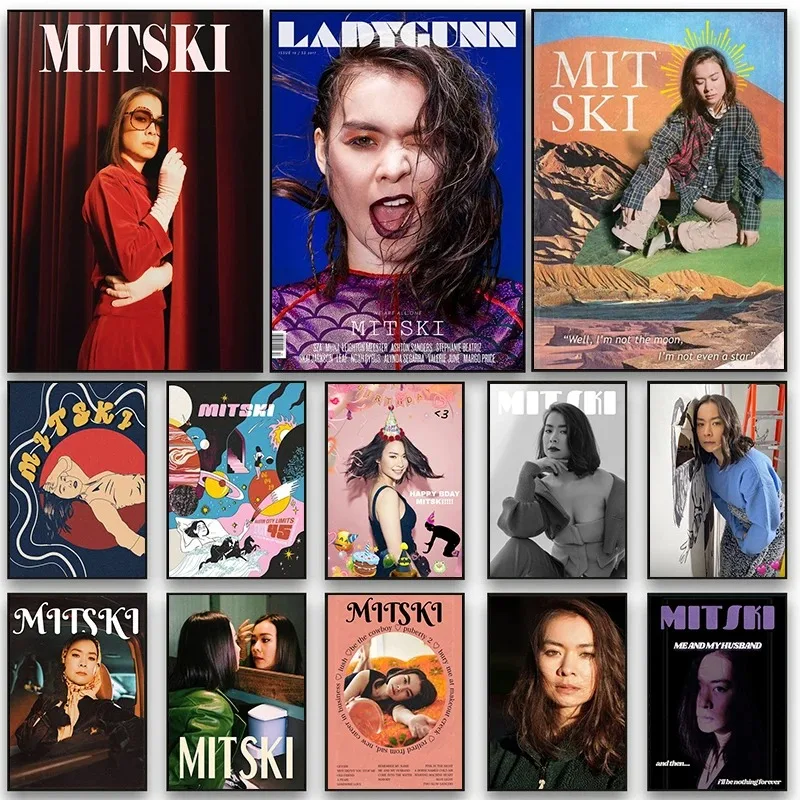 American Pop Singer MITSKI Art Posters Canvas Painting Wall Art Pictures Prints for Living Bedroom Home Decoration Cuadros