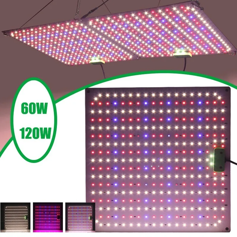 luz de crescimento led de espectro completo regulavel niveis lm281b 4000k estufa legumes flores 60w 120w 01