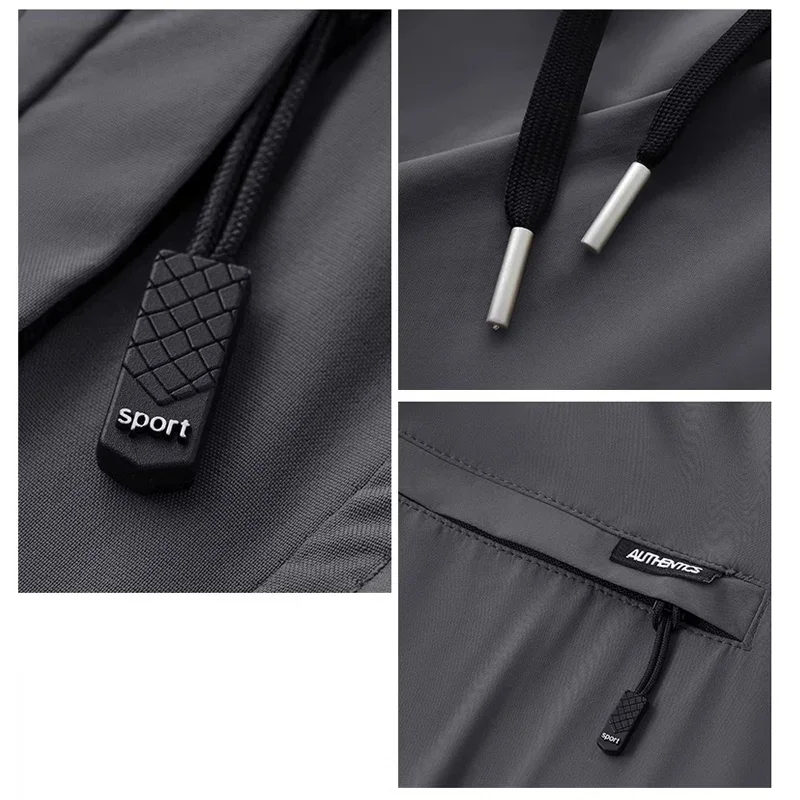 스트레치 빠른 건조 긴 바지 2025 새로운 남성 느슨한 캐주얼 바지 남성 부드러운 탄성 허리 스트레이트 다리 패션 편안한 바지