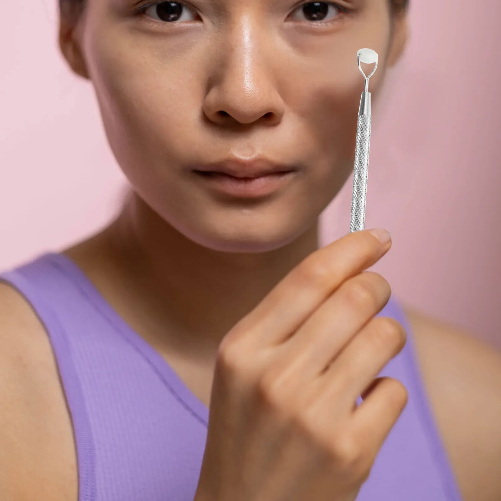 翡翠ローリングアイマッサージャー付きフェイシャルマッサージツール 疲れた目元用 軽量ポータブルスキンケアデバイス 全肌質対応 翡翠製