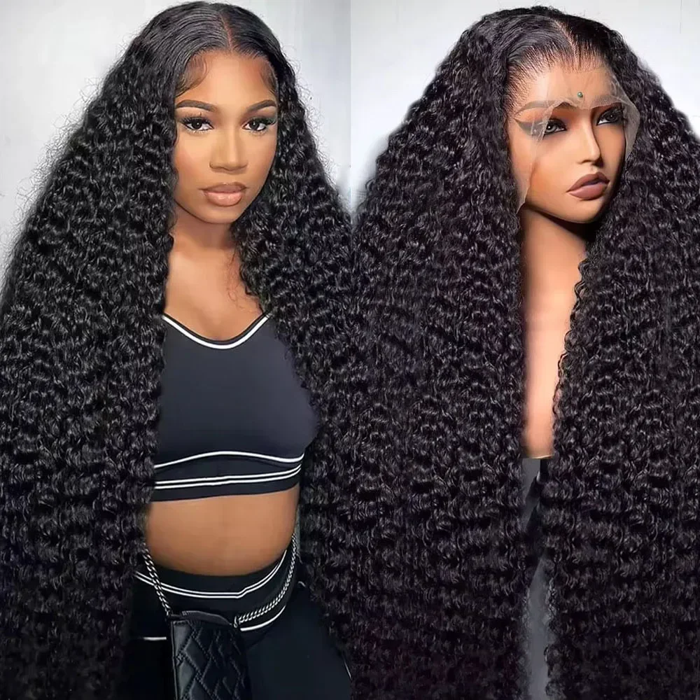

13x6 Brazilian Virgin Hair Jerry Kinky Curls 250% Density Real Hair HD13X4 Lace Front Wig Pre-Plucked Bleached Knots