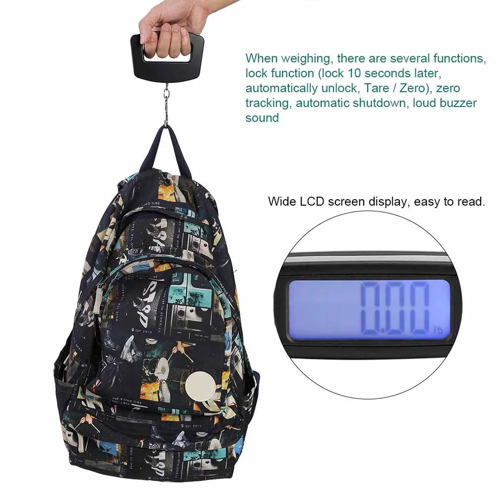 

Zigzag Luggage Handheld Electronic Scale Hook Model, WeiHeng Mini Scale Electronic Portable Weight Luggage LCD Digital Hook