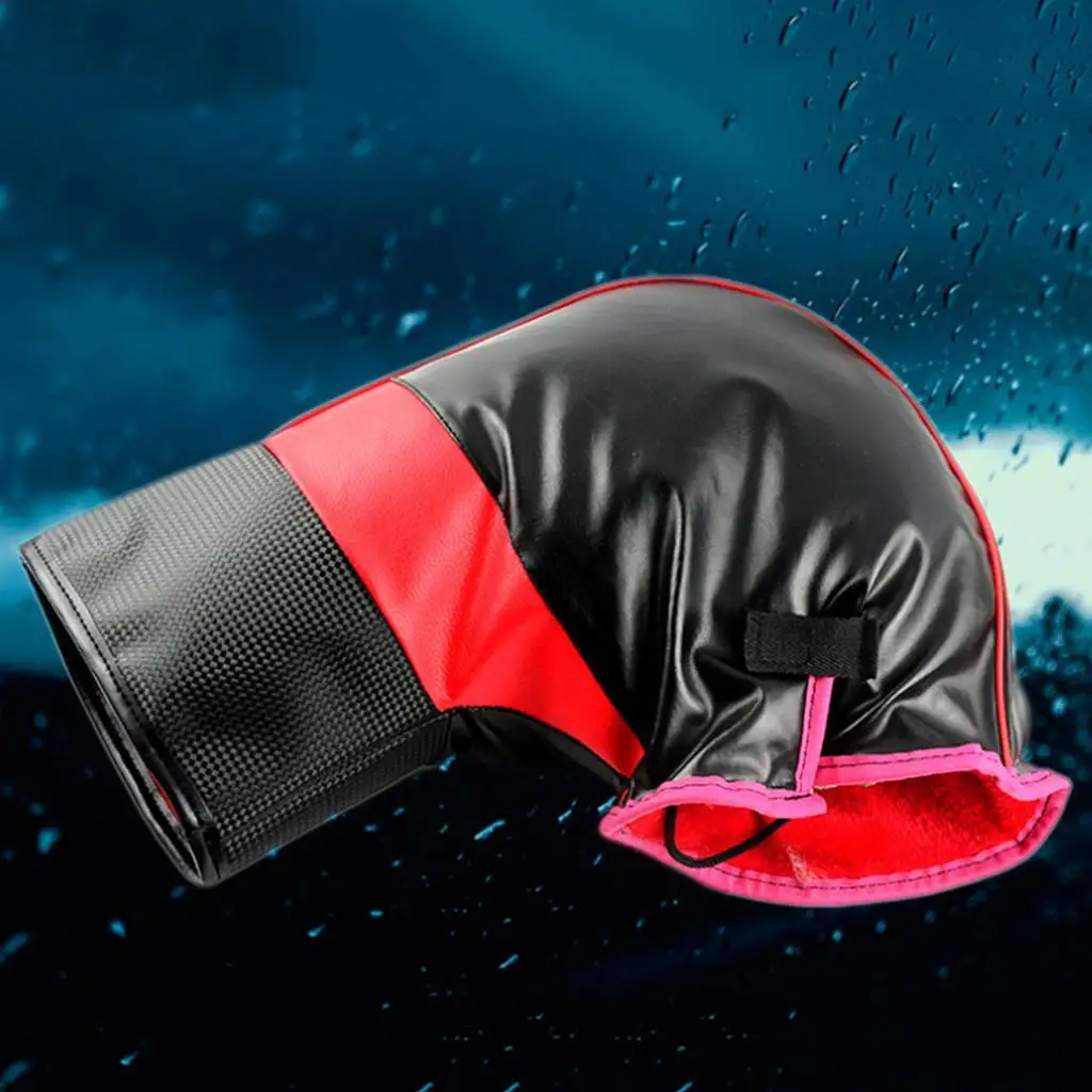 Motorcycle Handlebar Warmer Mitts Black Fur Muffs Gloves Waterproof Nylon Winter Hand Dust Cover for Riding