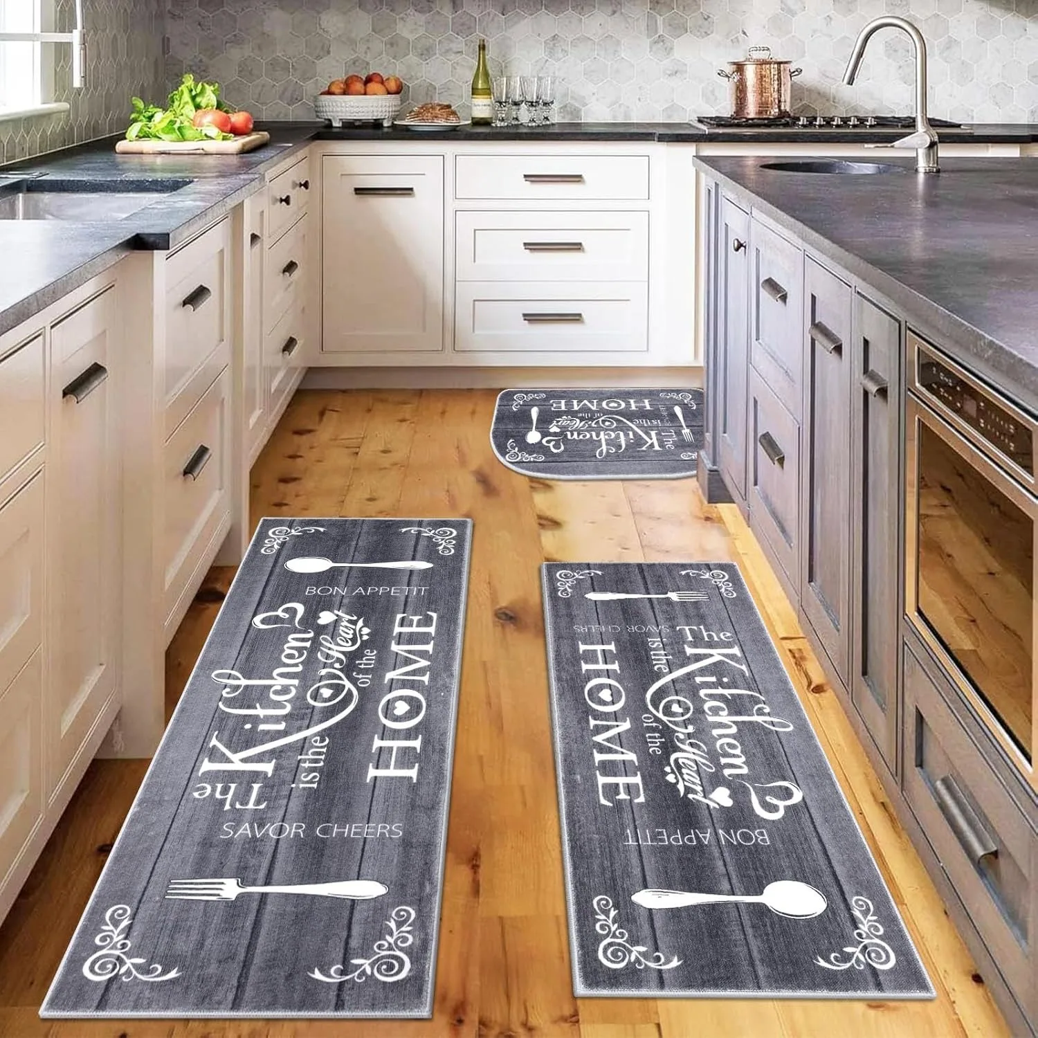 

Kitchen Carpet Non-slip Floor Mat Wear-resistant Foot Mats Christmas Gift American Retro Home Decoration Rug Alfombra De Cocina