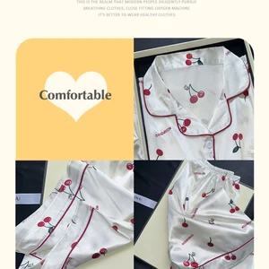 9 Áo bán hàng chính với bản in anh đào - 3