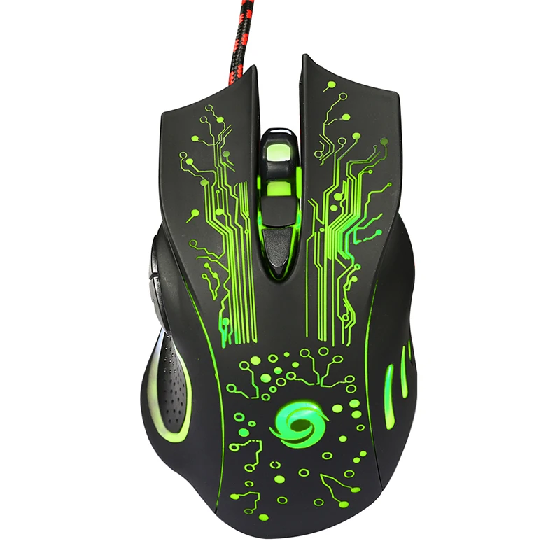 3200 DPI Wired Gaming Mouse 6‑Button LED Optical Ergonomic RGB Backlit Mice for Laptop Desktop PC Notebook Computer Gaming Users