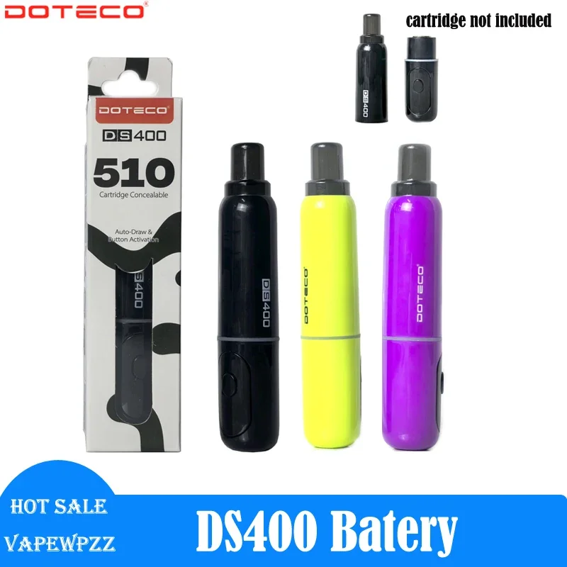 1-5pcs Original Doteco DS400 Discreet 510 Preheat Battery 5VV Settings 400mah Rechargable Smart Screen Vape Pen Vaporizer