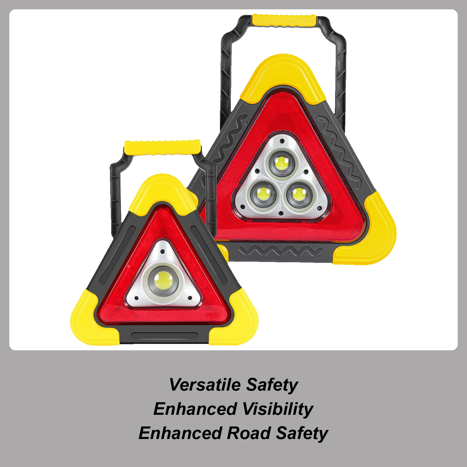 

2-in-1 Solar Emergency Triangle Warning Light Roadside Triangle Lights LED Lamp With 4 Modes Safety Triangle LED Work Light