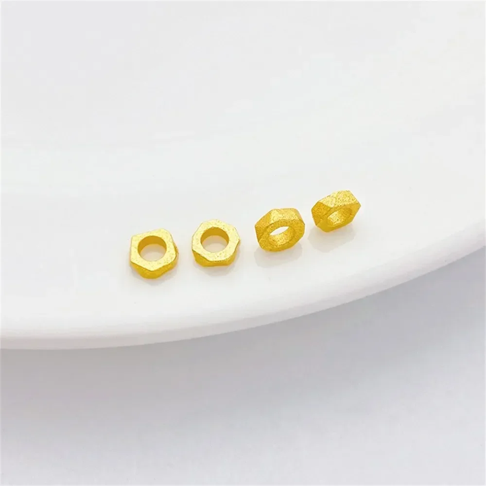 Zand goud sterke kleurbehoud veelhoekige kraal spacer vierkante losse kraal handgemaakte DIY kralen armband materiaal accessoires