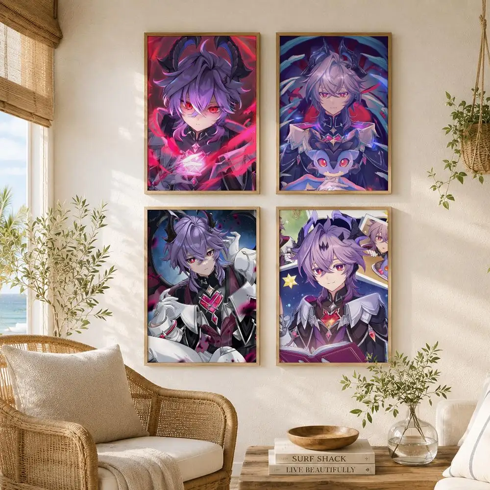 Durin G-genshin Impact Painting Calligraphy High-Quality Canvas Wall Mural Crease-Free For Living Room Bedroom Interiors
