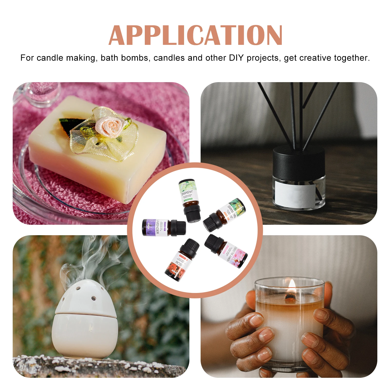 

5Pcs Therapeutic Essential Oil Blend Fresh Oil for Diffuser Humidifier Space Fragrance Compact Size Ideal Gift Option