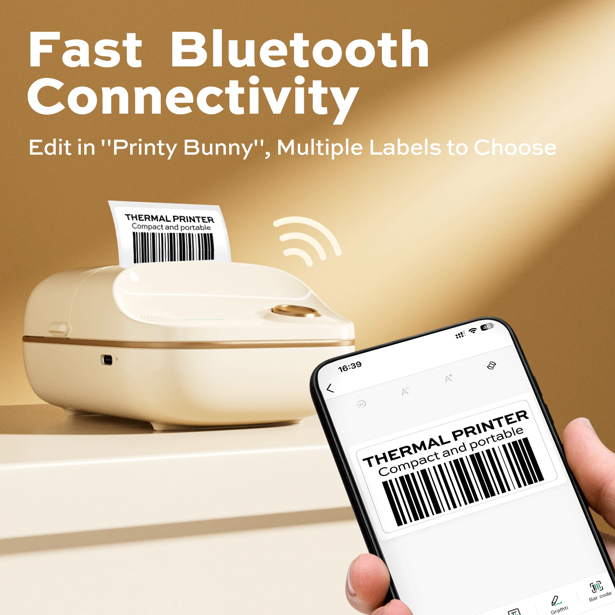 Deli Bluetooth Label Maker Machine, 2-inch Portable Handheld Retro Printer with Tape Cartridge, Inkless Electronic Labeler