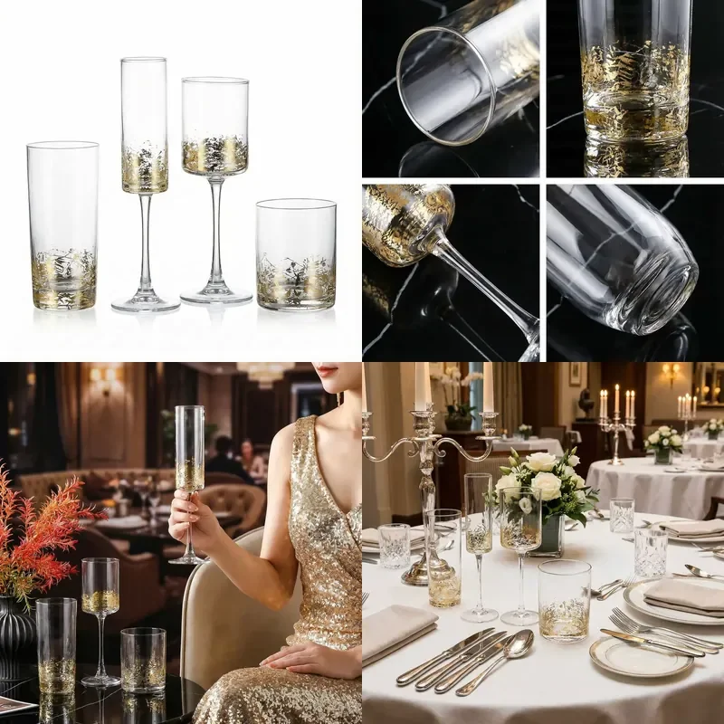 Custom Wine Glasses for Golden White Wine Goblets Modern Luxury Design Easy Cleaning Party Wedding Drinking Utensils
