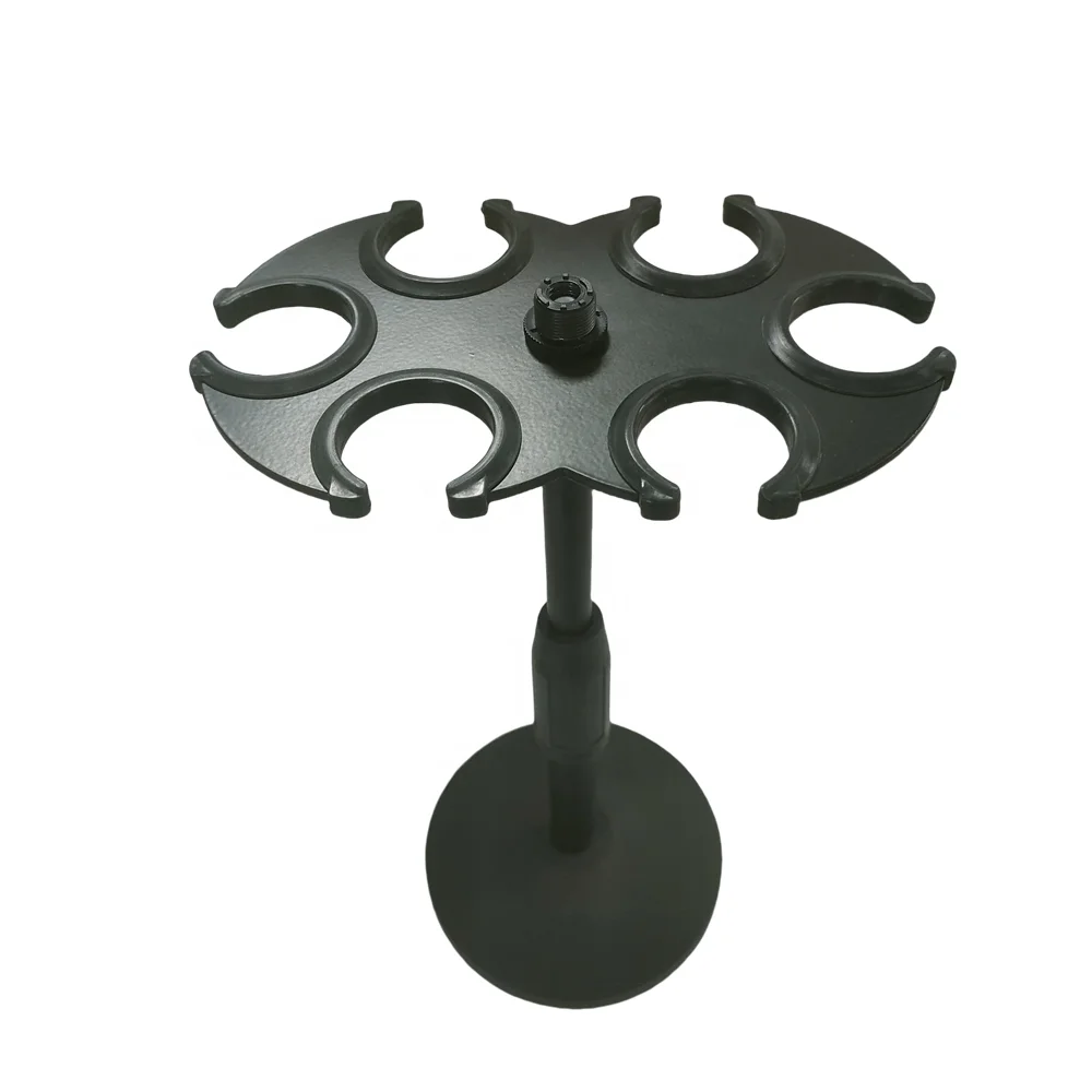 Custom Desktop Multiple Microphone Holder for 6 Wireless Wired Dynamic Microphones