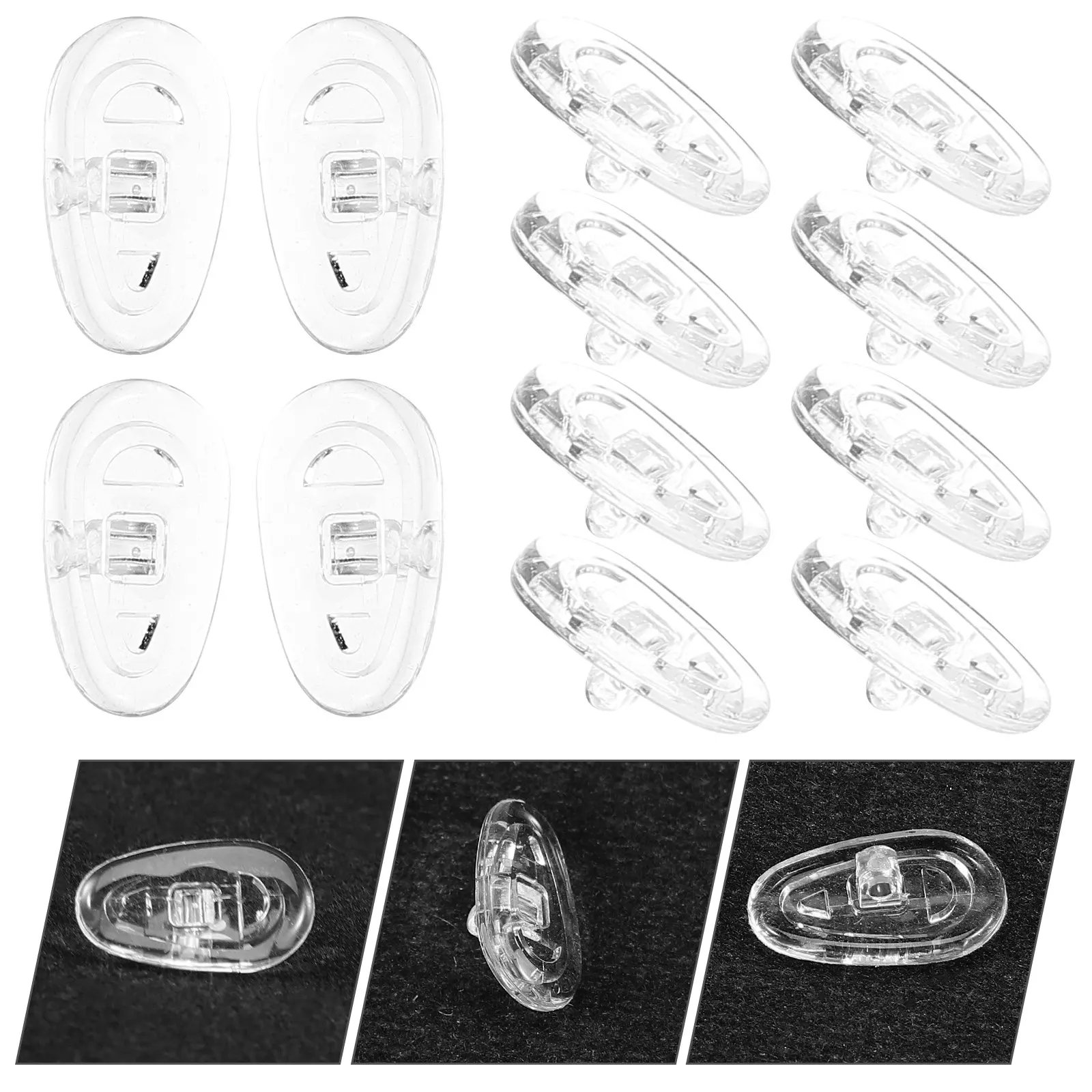 20Pairs Premium Silicone Nose Pads for Eyeglasses Non-Slip Soft Cushion Nose Pieces Fit All Frame Types Replacement Accessories