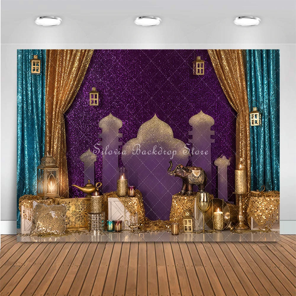 A Whole New World Photo Background Children Birthday Cake Smash Photography Backdrop Mysterious Purple Palace Photo Studio Props