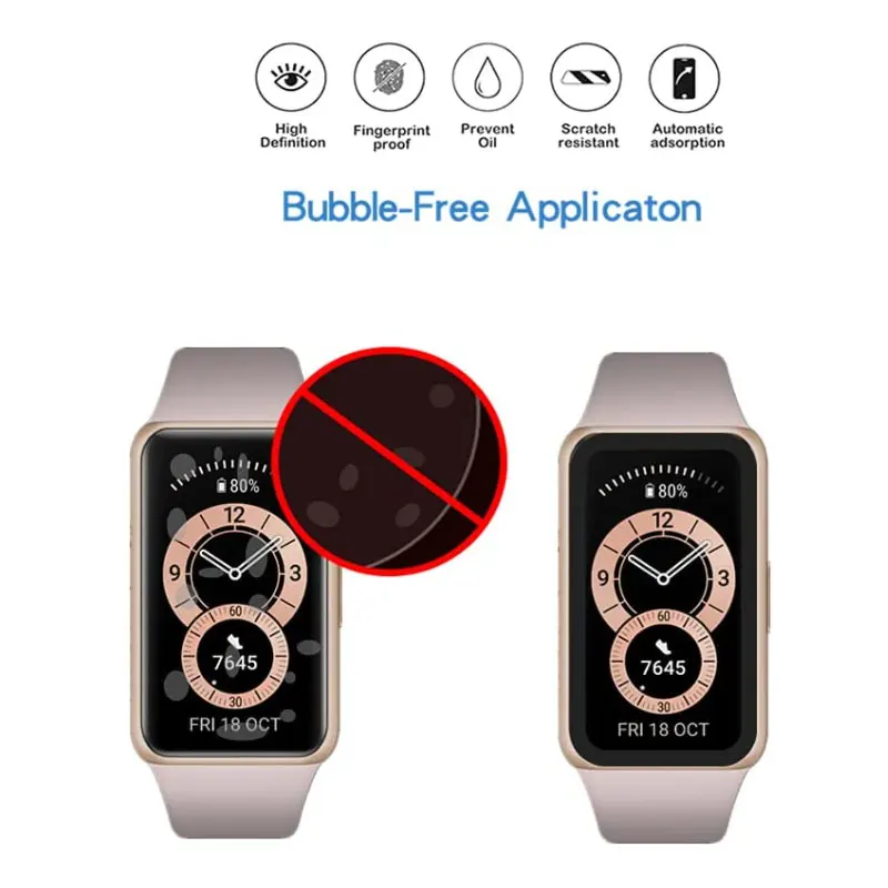 Vetro morbido protettivo per Huawei Bnad 7 proteggi schermo 3D custodia a copertura totale bordo curvo HD Flim per cinturino 6/orologio Fit 2 Cover