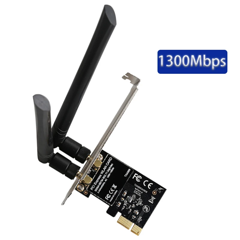 AC1300M Dual frequency gaming adaptive 2.4Gbps/5Gbps PCIE Gigabit Network Card wifi receiver Game PCIE Card Lan Card high-speed
