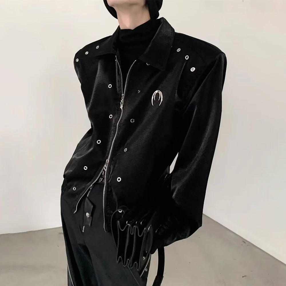 Men Rivet Irregular Casual Jacket Streetwear Fashion Youth Outdoor Versatile Niche Japanese Avant Garde Statement Outerwear 2026