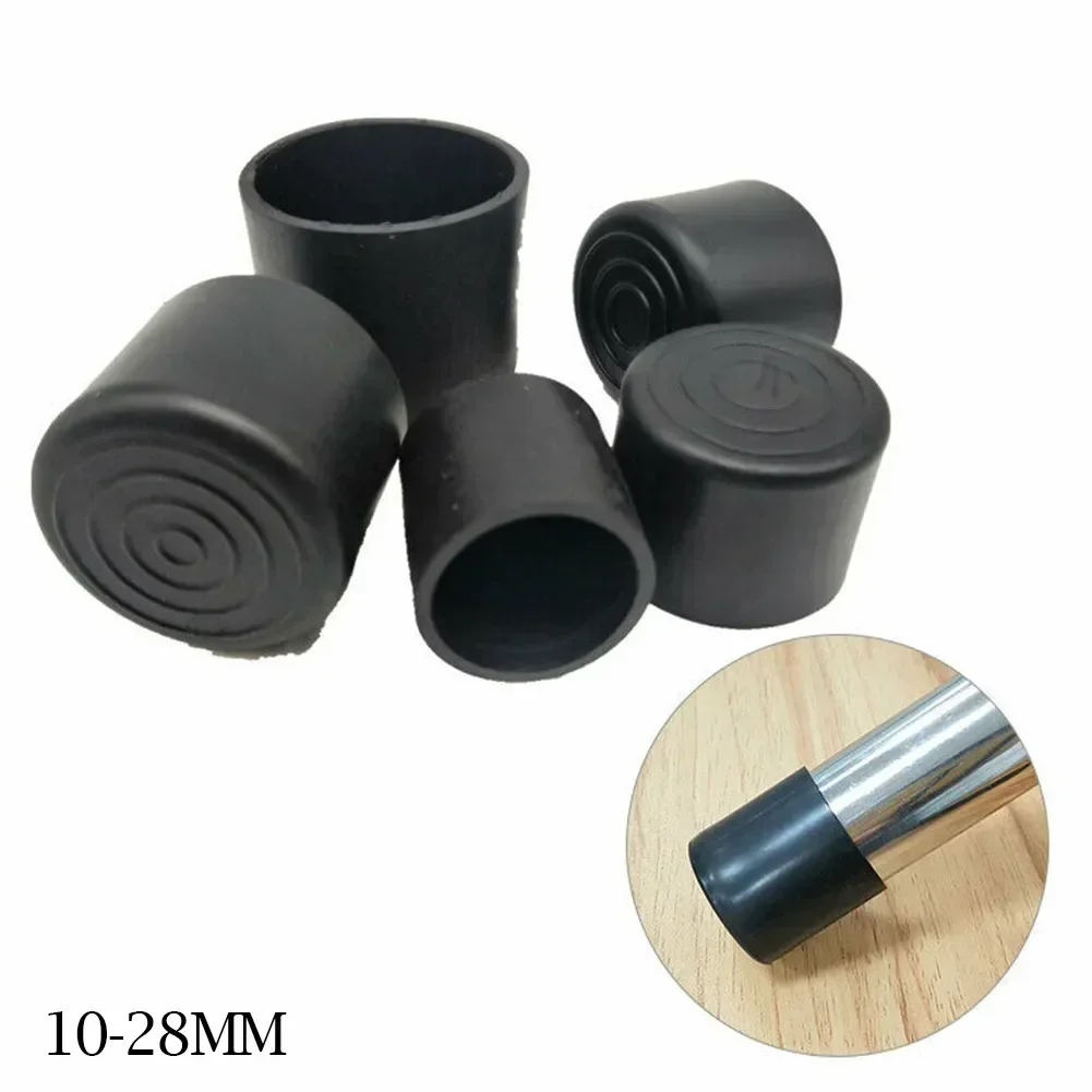 Pelindung kaki meja tutup kaki kursi Ferrules lantai furnitur Non-slip PVC 20pcs antigores antiselip penutup hitam