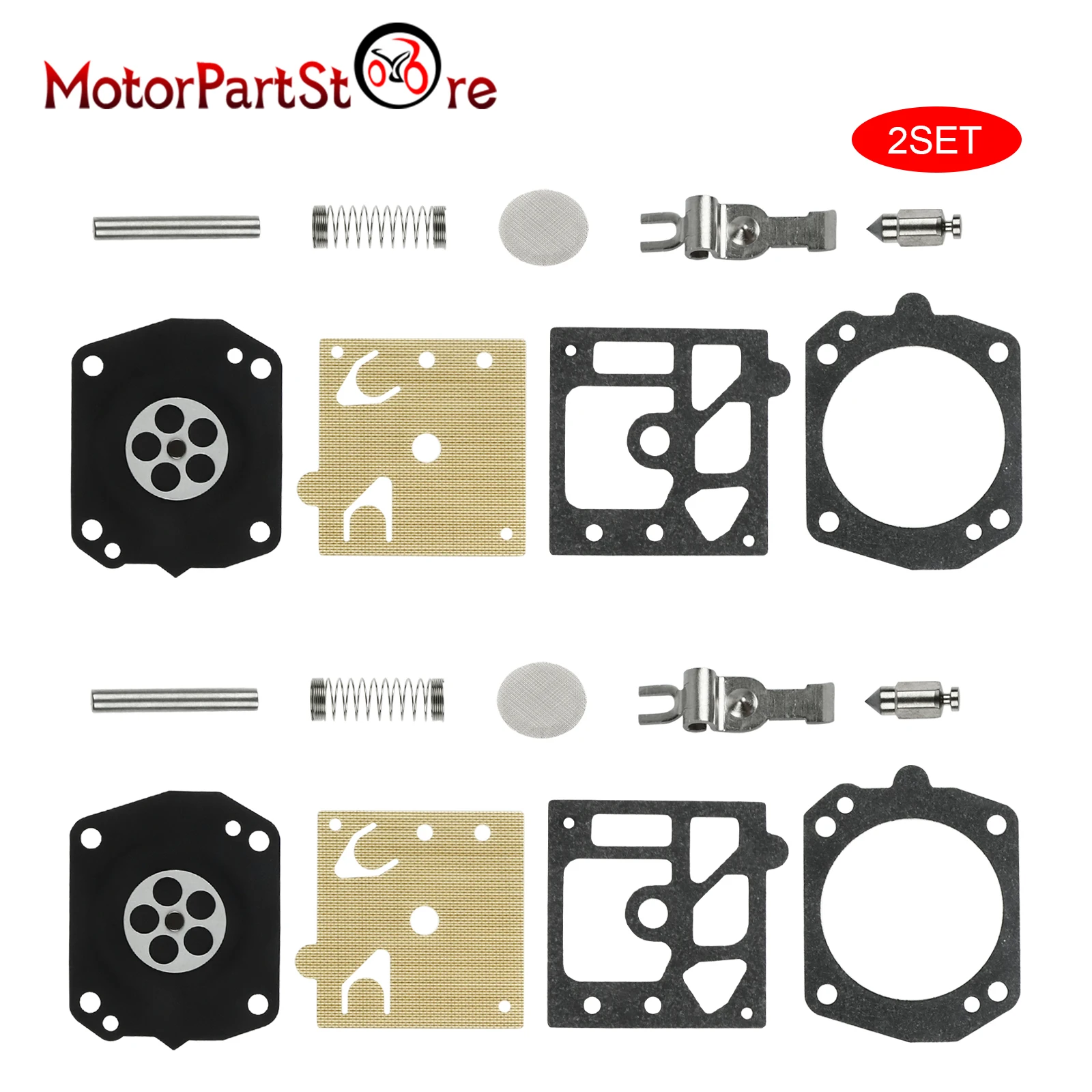 2 Sets Carburetor Rebuild Repair Kit for Walbro K10-HD Stihl MS270 MS280 MS290 MS341 MS361 MS390 MS440 Husqvarna 362 365 371 372