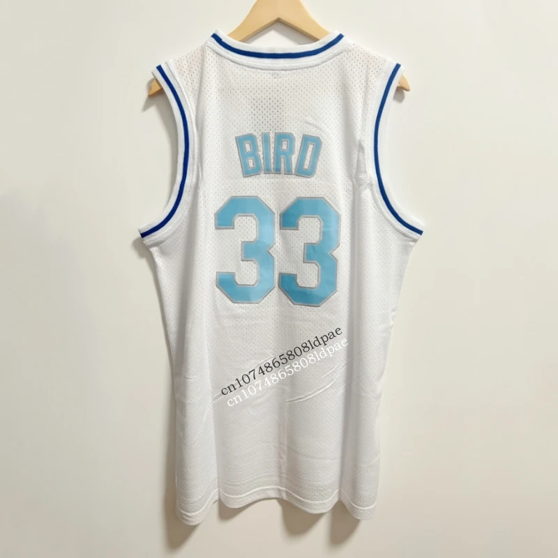 Basketball Jerseys Men Oversize 33 Larry Bird University Embroidery Sewing Breathable Athletic Sport High Street Sportswear