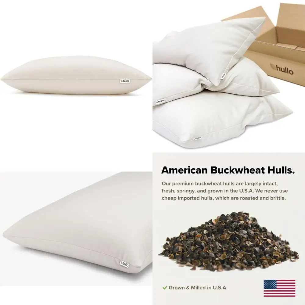 

Organic Cooling Firm Japanese Size Buckwheat Pillow 14x20 for Sleeping, Made in USA