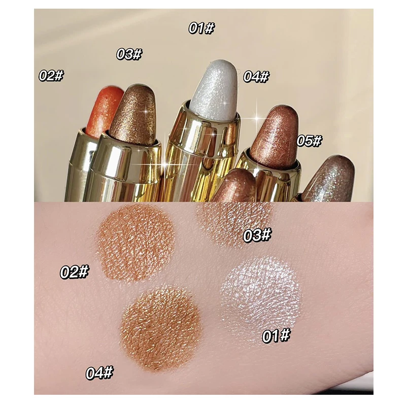 Metallic Glitter Eyeshadow Stick Shimmer Matte Lying Silkworm Eyeshadow Pencil Ultra Pigment Long Lasting Highlighter Pen Makeup