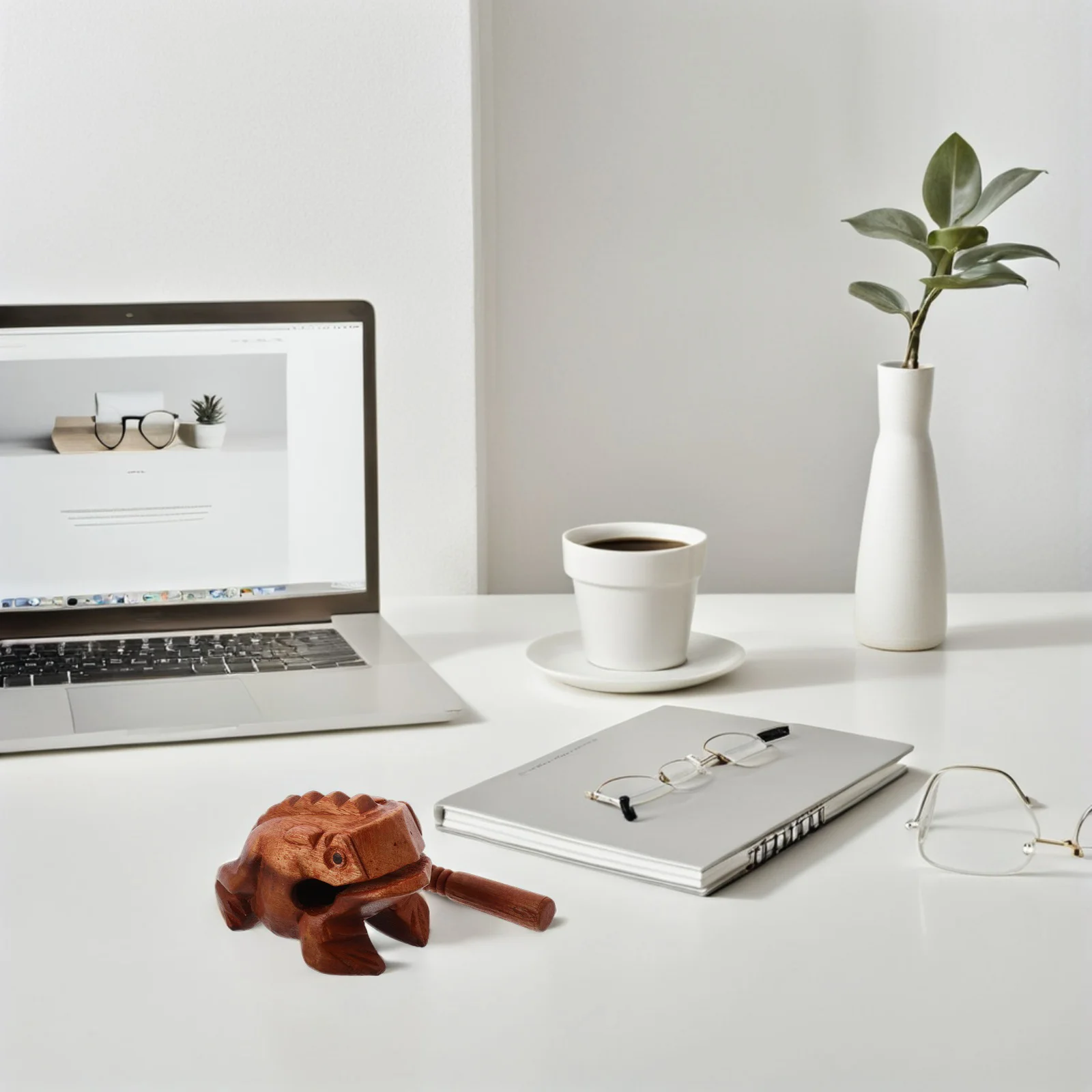 

1Set Wooden Frog Musical Instrument Natural Sound Portable Durable Perfect Gift Music Lovers Desk Figurines