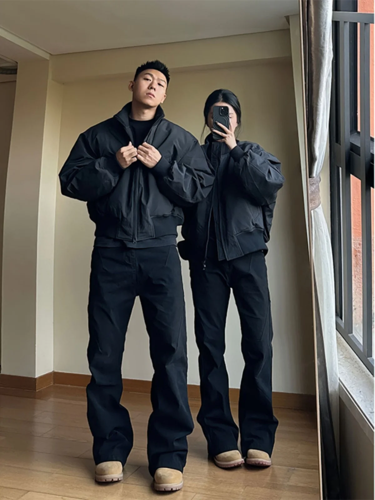 

Мужские джинсы Cleanfit с флисовой подкладкой, прямого кроя, черные, в американском стиле, модные зимние брюки прямого кроя