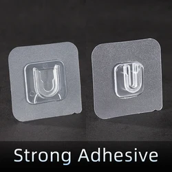 Transparent Double-Sided Self-adhesive Strong Adhesive Wall Mount Hooks Hanger Sucker Suction Cup Support For Plug Fixer Holder