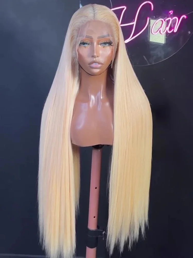 

30 38Inch 613 Human Hair Wigs 13x6 Lace Front Wig Brazilian Honey Blonde Bone Straight 13x4 HD Transparent Lace Frontal Wig