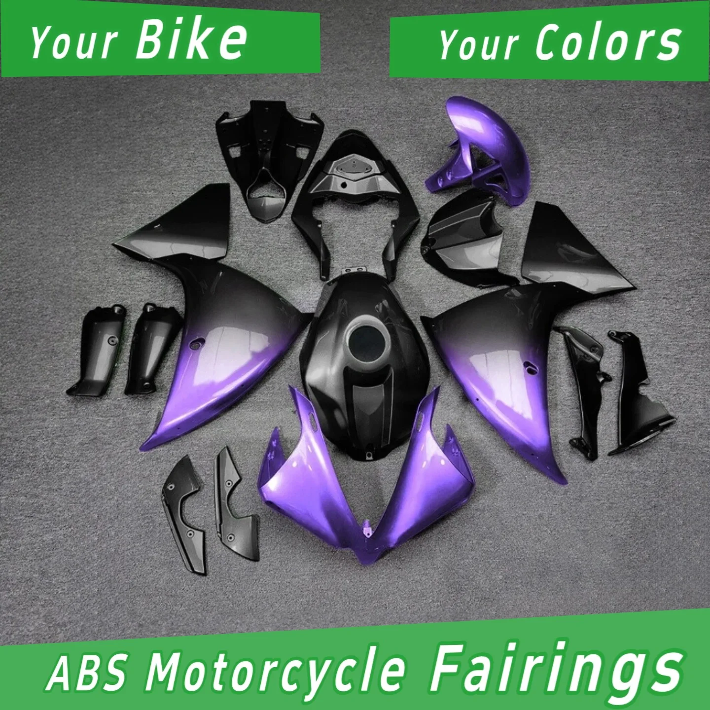 Aftermarket Motorcycle Fairing Set for YZFR1 2012-2014 Yamaha High-Quality Injection Molded ABS Plastic with Enhanced Durability