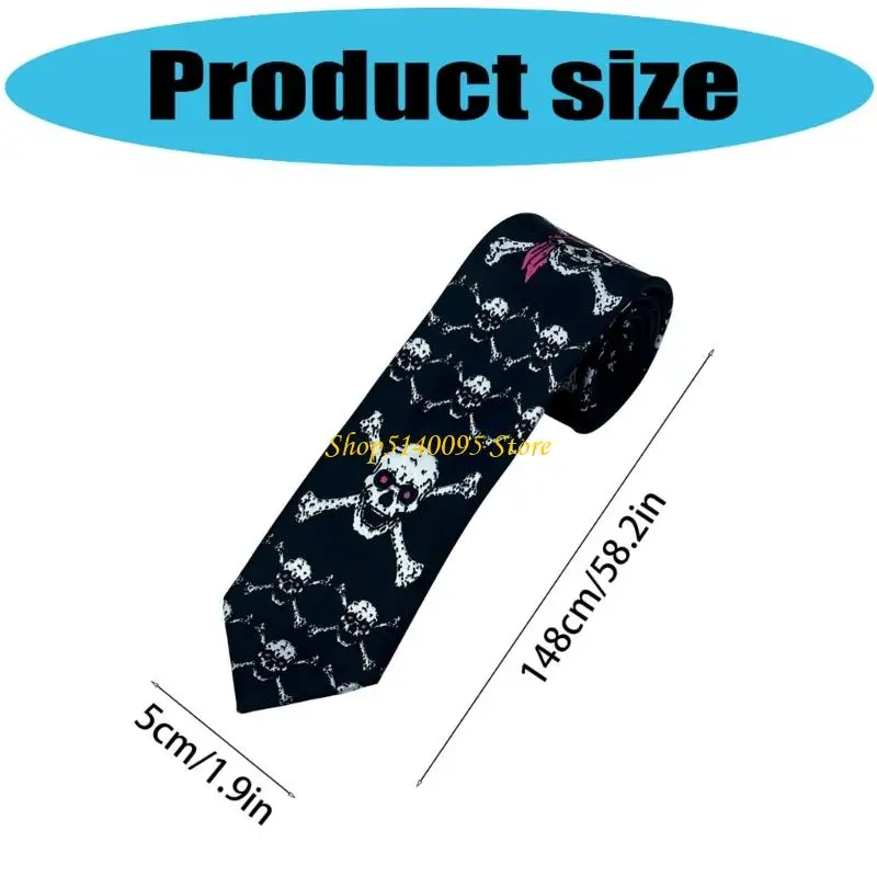 dxae punk skull spiderweb necktie for festival business event cosplay cosplay accessories
