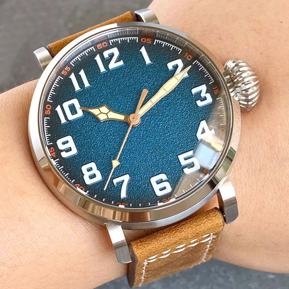 47MM blue dial Cusn8 Real Bronze PT5000 NH35A Automatic Watch for Men Vintage Pilot Waterproof 10Bar Diver Clock Sapphire Lume