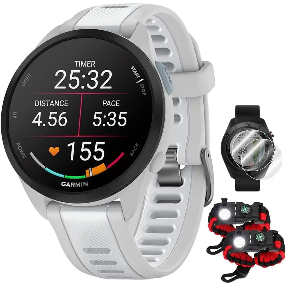 

Умные спортивные часы Orerunner 165 Music, серый туман + комплект Whitestone с аксессуарами Deco Essentials 2X Tactical Ency Paracord Mu