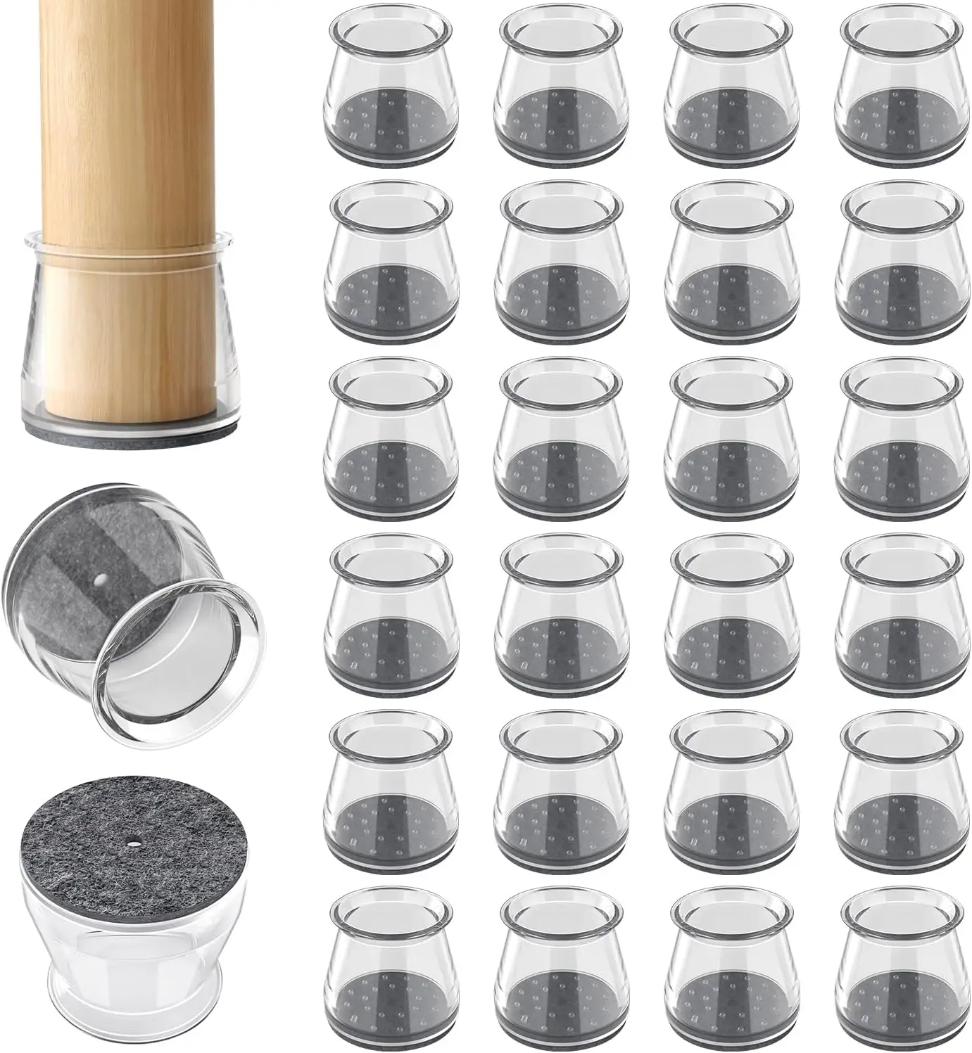 8/16/28Pcs Silicone Non-Slip Legs Pads Thick-soled Furniture Sofa Anti-noise Feet Cover Wood Floor From Scratches Protectors Mat