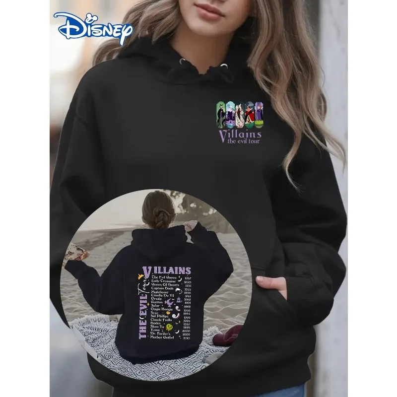هوديي نسائي من Disney Wicked Witch شتوي جديد غير رسمي على الموضة للرجال والنساء ملابس الشارع