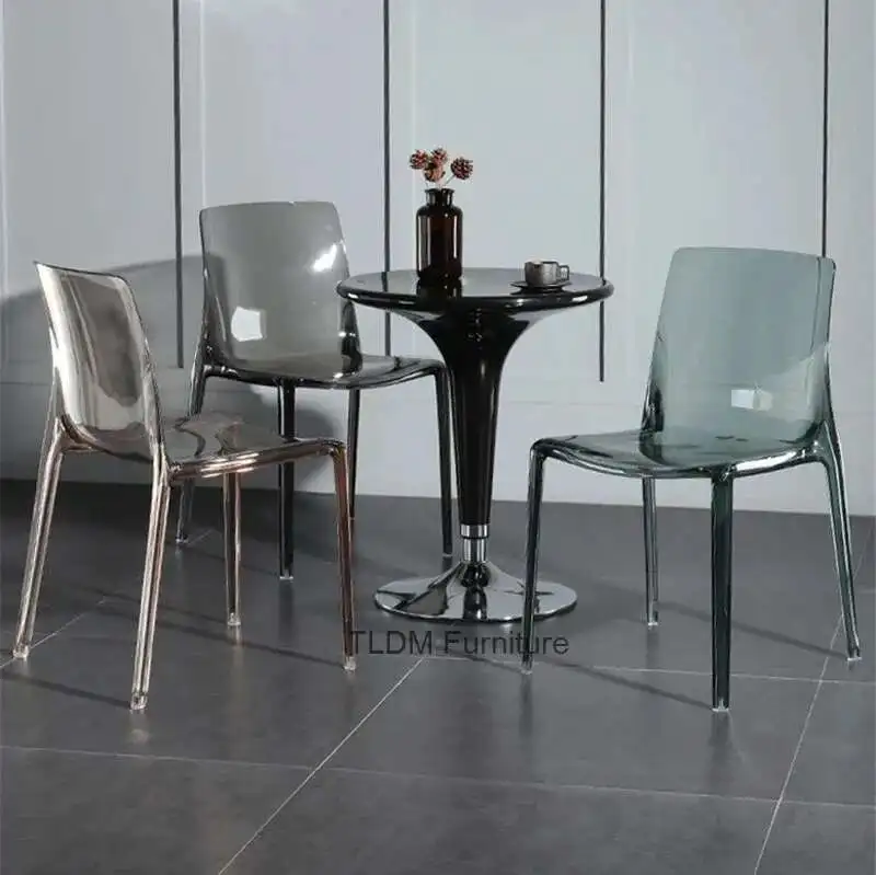 

Nordic Dining Chairs for The Kitchen Transparent Back Crystal Chair Modern Dining Chair House Makeup Chair Simple Plastic Chair