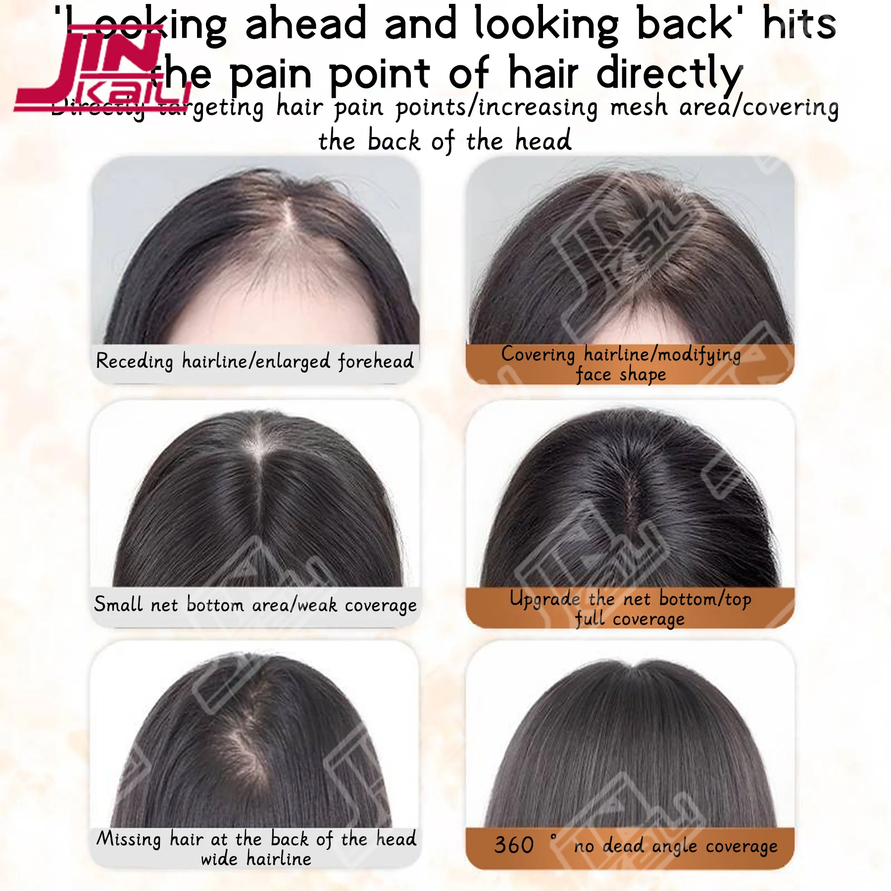 JKL الانفجارات الاصطناعية الجانب هامش للنساء ثلاثية الأبعاد الجزء الأوسط الانفجارات كاذبة كليب في ملحقات قطع الشعر غير مرئية #3