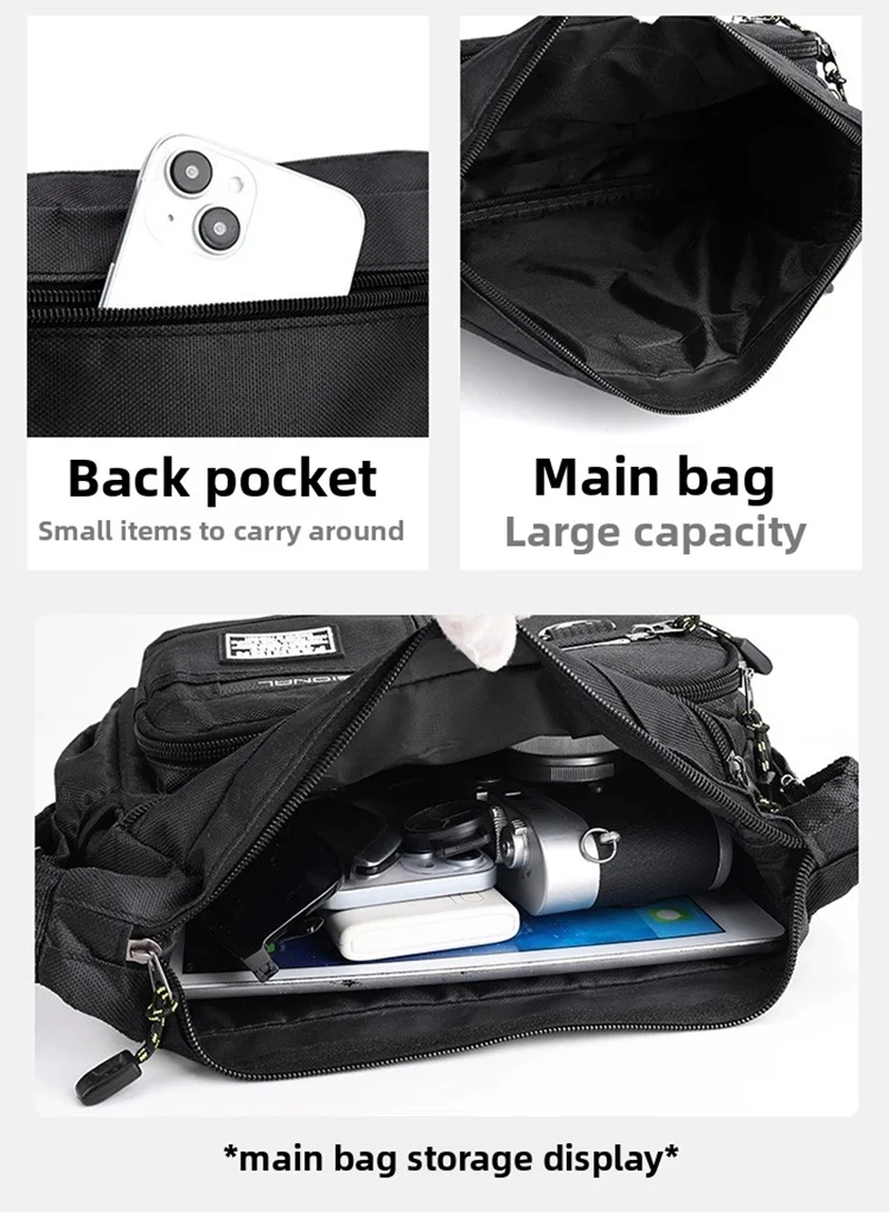 Herren-Umhängetasche, Crossbody-Schultertasche, kleine Sling-Tasche für Arbeit und Business, wasserdichte Oxford-Tasche, Umhängetasche 2026 – Detail 9