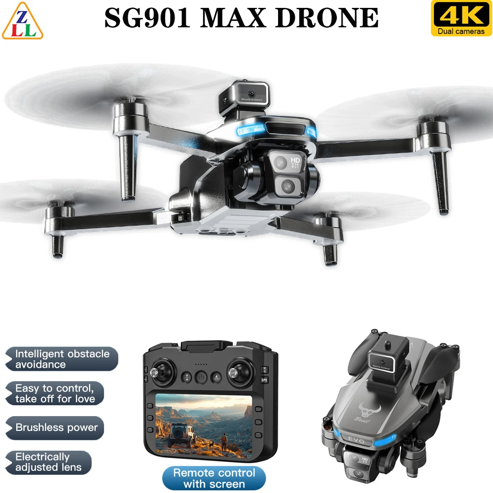 

SG901 MAX Drone 4K Professional HD Camera FPV Brushless Obstacle Avoidance Remote Control With Screen Foldable RC Quadcopter Toy
