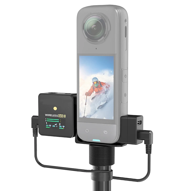 For Insta360 X5 Cold Shoe Mount For Rode Wireless Go Receiver Audio Holder Bracket Adapter For Insta 360 X5 Accessories