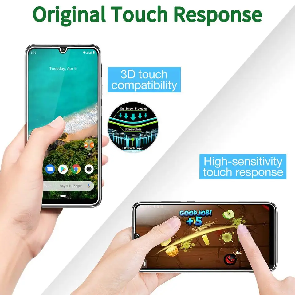 5 Piezas Vidrio Templado para Xiaomi Mi 9 8 SE 9T Pro Max 9 8 A3 A2 Lite 6 6X Mix 2 2S 3 Play Protector de Pantalla 2