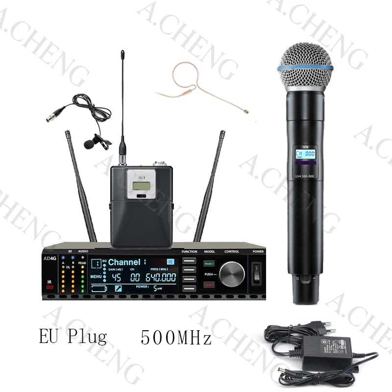 A.CHENG AD4G B58 Single-Ear Lavalier Wireless Microphone Set UHF Long-Distance Reception Function and Clear Sound Quality