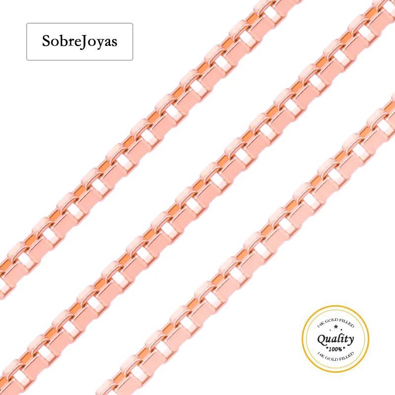 

1 meter 14K Rose Gold Filled Box Chain Footage, Rose Gold Filled Bulk Chains, Unfinished Chains, Bulk Chain Jewelry Making