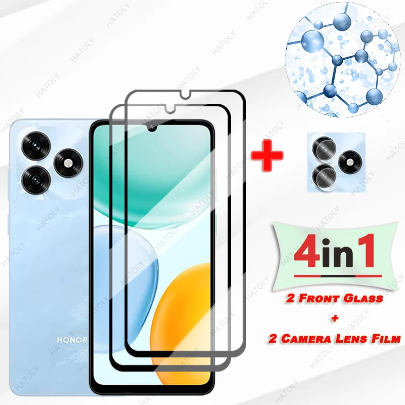 

For Honor X5d Glass Black Edge Protective Film For Honor X5d Plus Glass Screen Protector Camera Lens Protector For Honor X5d