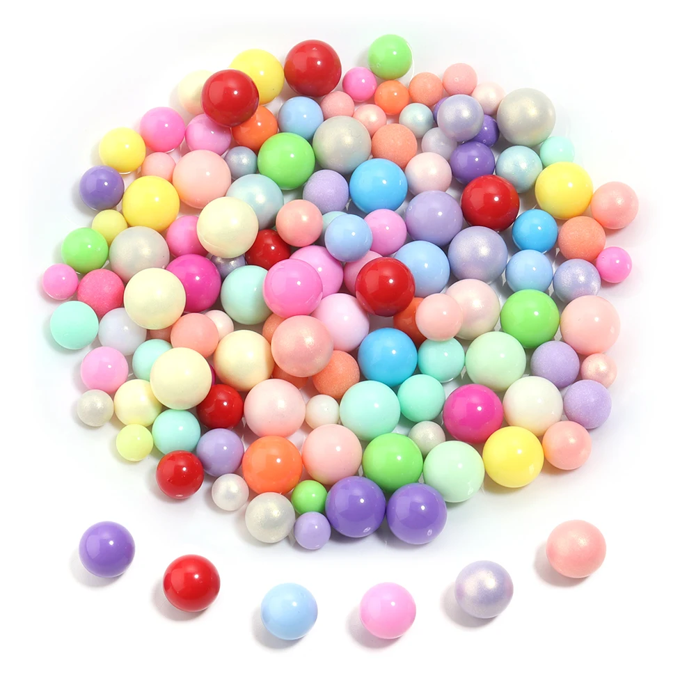 

100 шт./лот, круглые разноцветные акриловые бусины-разделители без отверстий, свободные бусины 6/8/10 мм для изготовления ювелирных изделий, аксессуары для рукоделия ручной работы